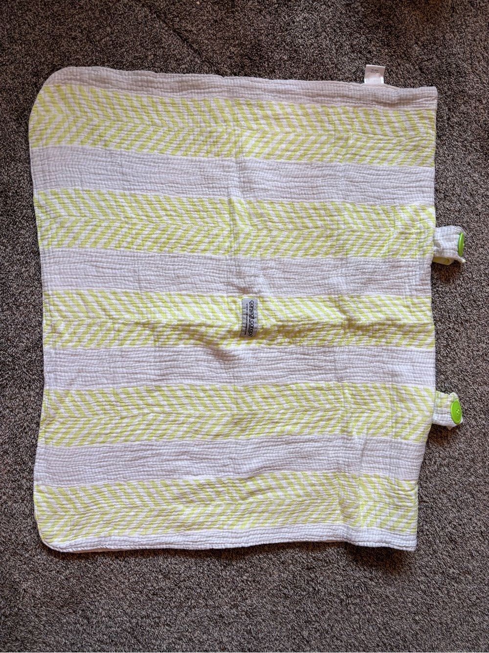 Car seat canopy Yellow & White Striped Muslin cover